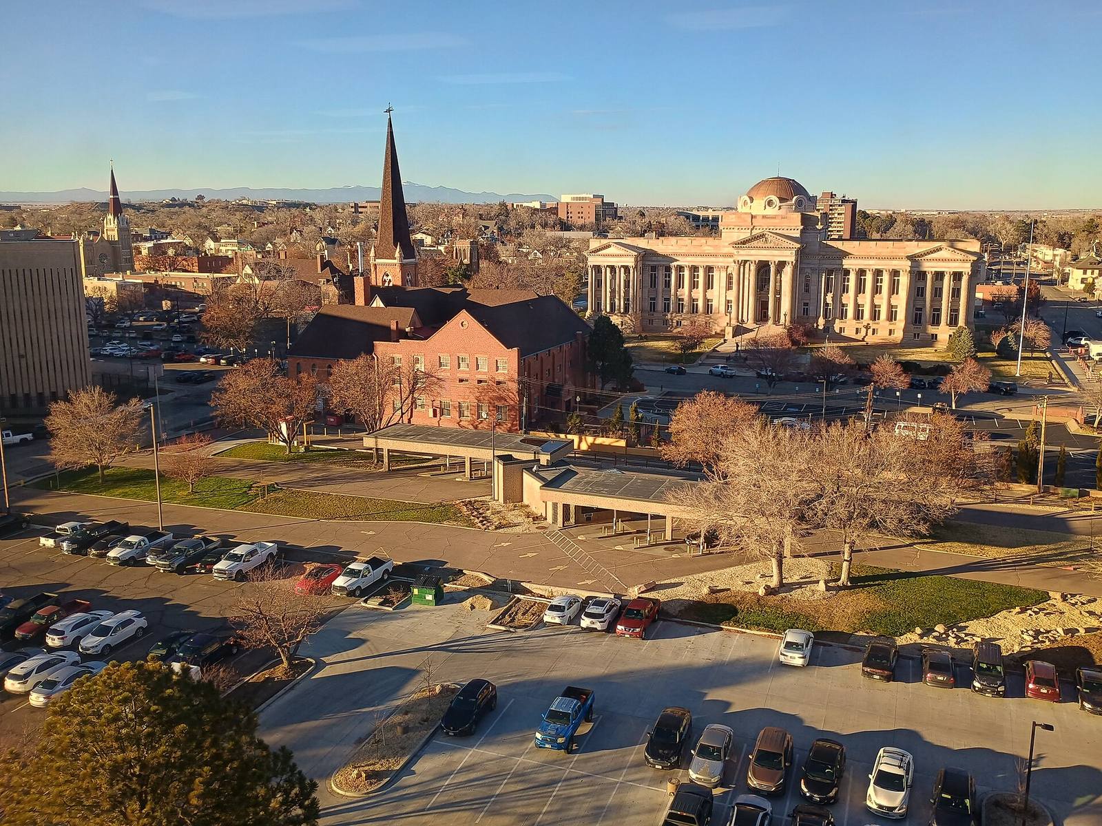 Downtown Pueblo in winter. The Front Range runs from the metro north to the southern plains, and each end has its own character.