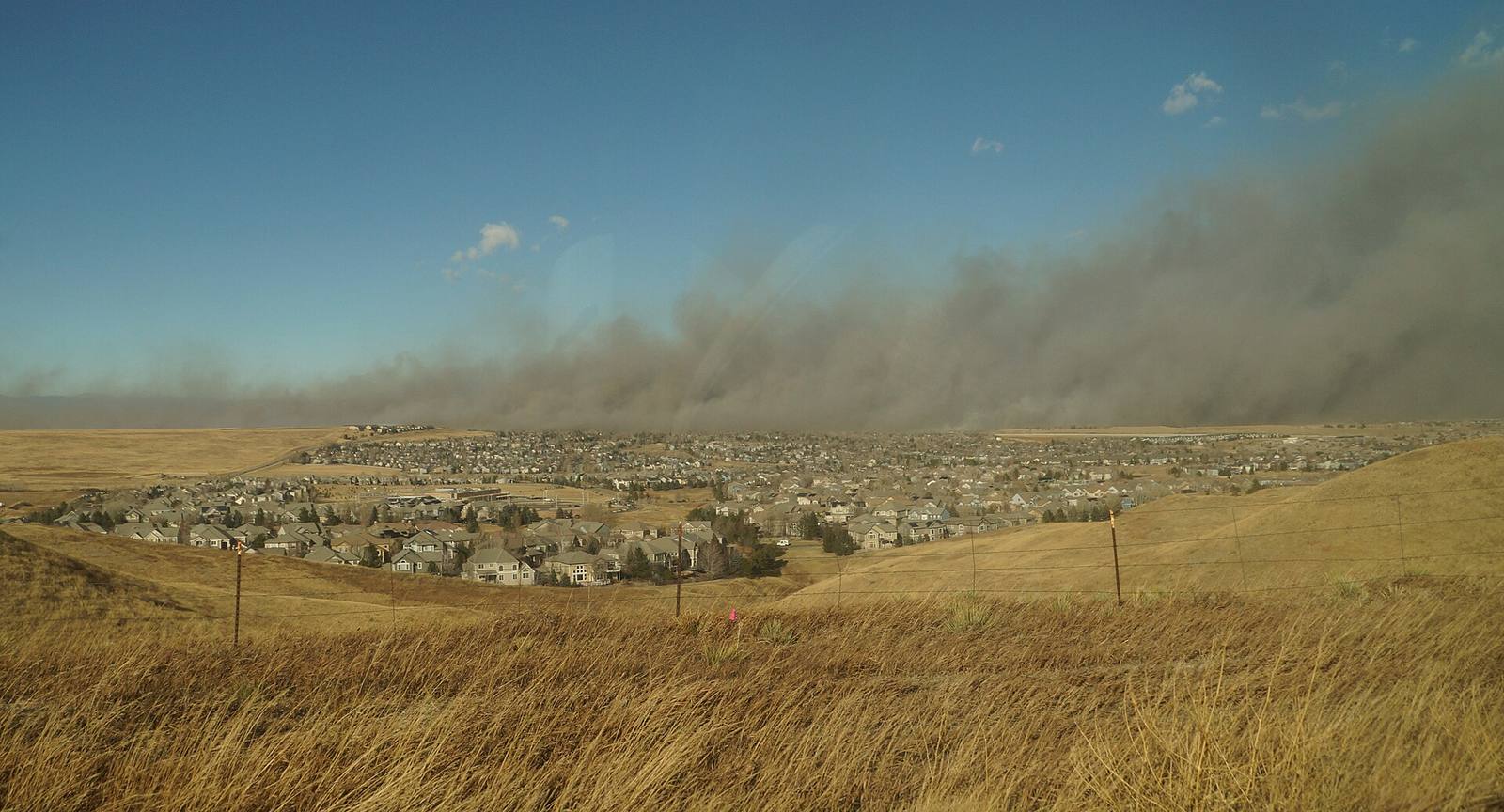 Wildfire smoke over Superior on Dec. 30, 2021, the day the Marshall Fire burned through Boulder County suburbs. The fifth anniversary is this December.